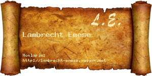 Lambrecht Emese névjegykártya
