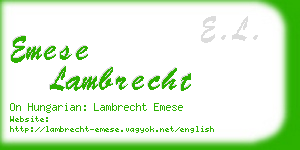 emese lambrecht business card
